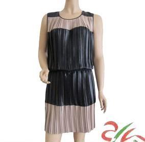 【批發供應2012新款拼色圓領無袖壓褶連衣裙(圖)】價格,廠家,批發,